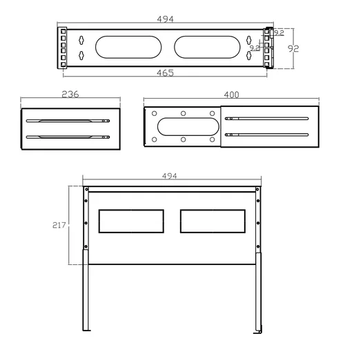 InLine 19102D rack 2U Da parete Grigio