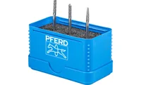 PFERD Tungsten carbide small burr set 3-piece cut 3 PLUS dia. 3mm shank dia. 3mm universal medium cross cut