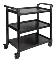 APS Servierwagen Ready 108 x 50 x 96 cm, Schwarz - Tiefe: 108 cm - Breite: 50 cm - Höhe: 96 cm - Detailmaterial: Aluminium - Polypropylen (PP) - Grundmaterial: Kunststoff - Metall