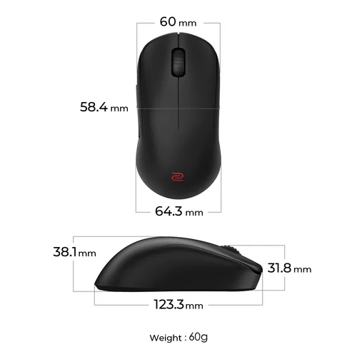 ZOWIE U2-DW mouse Gaming Right-hand RF Wireless 3200 DPI