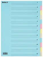 Biella Ordnungsmappe A4 mit 12 Fächer, Blau - Typ: Ordnungsmappe - Ausstattung: Register - Detailfarbe: Blau - Material: Karton
