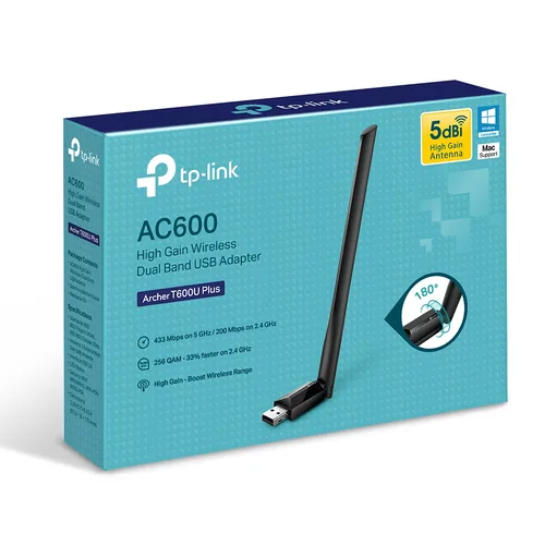 TP-LINK High Gain Wireless USB Adapte Archer T600U Archer T600U Plus, Dual Band