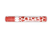 Partydeco Streudeko Konfettikanone Herzen Rot, 40 cm - Motiv: Herz - Material: Papier - Detailfarbe: Rot