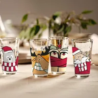 LEONARDO Trinkglas Weihnachtsmann 6 x 330 ml, Transparent - Materialtyp: Glas - Material: Kalk-Natron-Glas - Polyethylen (PE) - Produkttyp: Tasse - Detailfarbe: Mehrfarbig