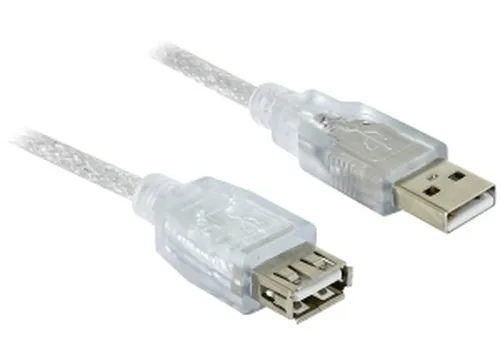Delock USB 2.0-Verlängerungskabel  USB A - USB A 1.8 m - Kabeltyp: Verlängerungskabel - Detailfarbe: Weiss - USB Standard: 2.0 (480 Mbps) - Länge: 1.8 m - USB Anschluss 2 (Endgerät): USB A - Geschlecht Anschluss 2 (Endgerät): Female (Buchse)