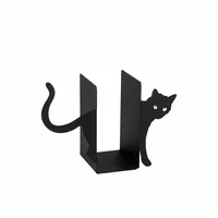 Wallxpert Buchstützen-Set Katze Schwarz - Detailfarbe: Schwarz