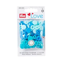 Prym Druckknöpfe Color Snaps Love Blau, Ø 12,4 mm, 30 Stück - Detailfarbe: Blau