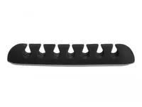 Delock Kabelhalter 82mm, für 7 Kabel, selbstklebend 6 Stück - Ausstattung Kabelmanagement: Selbstklebend - Produkttyp: Kabel-Clip - Verpackungseinheit: 6 Stück - Material: TPR - Detailfarbe: Schwarz