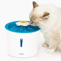 Catit Wasserautomat LED Flower Trinkbrunnen, 3 l - Produkttyp: Wasserautomat - Tierart: Katze - Detailfarbe: Blau - Weiss