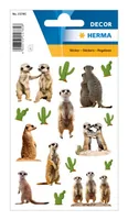Herma Stickers Motivsticker Erdmännchen 3 Blatt mit je 16 Stickern - Motiv: Erdmännchen