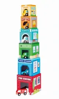 Spielba Holzspielwaren Stapelturm mit 6 Autos - Altersempfehlung ab: 12 Monaten - Material: Holz - Eigenschaften: Keine Eigenschaft - Zertifikate: Keine Zertifizierung - Detailfarbe: Mehrfarbig