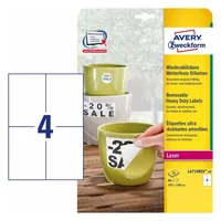 Avery Zweckform Universal-Etiketten 105 x 148 mm, 20 Blatt - Klebehaftung: Stark haftend - Drucker Kompatibilität: Laser - Anzahl Blatt: 20 × - Papierformat: A4 - Anzahl Etiketten: 80 - Etikettengrösse: 105 x 148 mm