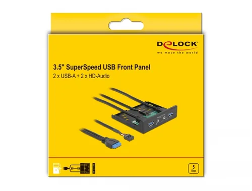 Delock Front Panel 64150 2x USB - Datenanschluss Seite B: USB 3.0 - Anzahl Ports: 2 - Schnittstelle Hardware: USB 3.0