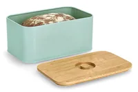 Zeller Present 25163 bread box Rectangular Bamboo, Mint colour Bamboo, Metal