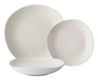 Lunasol Speise-Service Elements North Organic Structure 12-tlg. - Material: Steingut - Teller Typ: Speise-Service - Detailfarbe: Hellbeige - Form: Sonderform