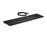 HP 320K Wired Keyboard clavier Bureau USB Noir