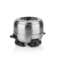 Princess Fondue-Set All-in-One 800 Watt 7 Teile, Schwarz/Silber - Anzahl Personen: 6 - Materialtyp: Metall - Material: Edelstahl - Betriebsart: Netzbetrieb - Kompatible Kochfelder: Netzbetrieb - nicht für Kochfelder - Detailfarbe: Silber - Schwarz