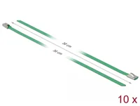 Delock Edelstahlkabelbinder L 300 x B 4,6 mm grün 10 Stück