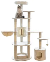 Kerbl Kratzbaum Annika 104 x 59 x 164 cm - Produkttyp: Kratzbaum - Tierart: Katze - Detailfarbe: Beige - Höhe: 164 cm - Anzahl Liegeplätze: 10 ×