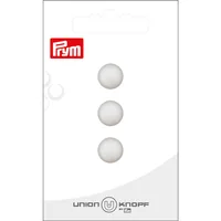 Prym Union Knopf Knöpfe Polyester 11 mm, 3 Stück, Weiss - Detailfarbe: Weiss