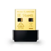 TP-Link WLAN-N USB-Stick TL-WN725N - Schnittstelle Hardware: USB 2.0 - WLAN Standard: IEEE 802.11n (Wi-Fi 4) - IEEE 802.11b (Wi-Fi 2) - IEEE 802.11g (Wi-Fi 3) - Frequenzband: 2.4 GHz - Formfaktor: Extern - Höhe Slot-Blech: Extern