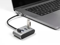 Delock USB-Hub 4 x USB 3.0 Typ-A - Stromversorgung: USB - Anzahl Ports: 4 - Detailfarbe: Schwarz - USB Standard: 3.0/3.1/3.2 Gen 1 (5 Gbps) - USB Anschluss 2 (Endgerät): USB A - USB Anschluss 1 (Quelle): USB C