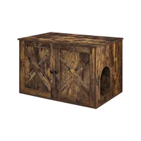 Feandrea Katzenhaus für Katzentoilette, Vintagebraun - Höhe: 53 cm - Anzahl Liegeplätze: 0 × - Detailfarbe: Braun - Tierart: Katze - Produkttyp: Katzenmöbel