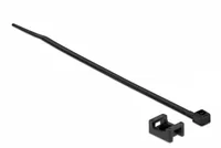 Delock Schraubhalter 15 x 10 mm mit Kabelbinder L 200 x B 3,6 mm schwarz