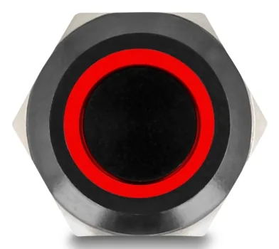 DELOCK Druckschalter zum Einbau schwarz 12 mm 12 V 4 x Lötan