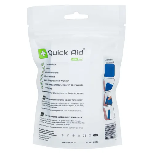 Quick Aid Pflaster blau, 6 x 100 cm - Produktkategorie: Medizinprodukt - Anwendungsbereich: Ganzer Körper - Produkttyp: Pflaster - Packungsgrösse: 1 Stück - Wasserfest: Nein