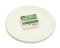 Papstar Einwegteller Pure Zuckerrohr D 26 cm 12 Stück - Produkttyp: Einwegteller - Materialtyp: Pflanzliche Faser - Material: Zuckerrohrpulpe (Bagasse) - Detailfarbe: Weiss - Verpackungseinheit: 12 Stück