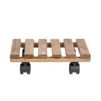 Esschert Design Rolleruntersetzer Quadratisch L Braun - Detailfarbe: Braun - Material: Kiefernholz