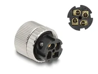 M12 Steckverbinder A-kodiert 4 Pin Buchse zur Montage mit Schraubanschluss 90° gewinkelt Metall