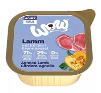 WOW Nassfutter Adult Lamm Schale 150g - Tierbedürfnis: Kein besonderes Bedürfnis - Geschmacksrichtung: Lamm - Zertifikate: Keine Zertifizierung - Fleischsorte: Lamm - Packungsgrösse: 150 g - Futtereigenschaft: Getreidefrei - Ohne künstliche Zusätze - Glut