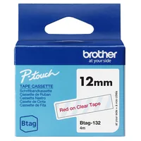 Schriftband Brother 12mmx4m rottransparent BTAG-132