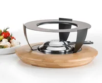 Koenig Fondue-Rechaud Bamboo Anthrazit/Hellbraun/Silber - Material: Edelstahl - Betriebsart: Pastenbrenner - Detailfarbe: Silber - Hellbraun - Anthrazit - Set: Nein