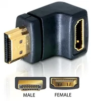 DeLOCK HDMI male > HDMI female 90° down HDMI 1.3 Black