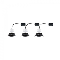 Paulmann Einbauspot Nova Coin Set, 3 x 6 W, 2700 K, Schwarz - Leuchten Kategorie: Spot - Betriebsart: Netzbetrieb - Lampensockel: LED fest verbaut - Farbtemperatur Kelvin: 2700 K - Gesamtleistung: 18 W - Farbwiedergabeindex CRI: 80