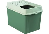 Rotho Katzentoilette Berty Eco, Grün – Sand - Stromversorgung: Keine - App kompatibel: Nein - Breite: 39.3 cm - Höhe: 40.4 cm - Tiefe: 57.2 cm - Detailfarbe: Sand - Grün