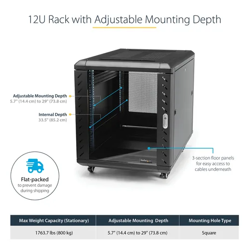 12U 36IN SERVER RACK CABINET .