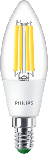 Philips E14 Kerze LED, Ultra-Effizient, Neutralweiss, 40W Ersatz - Energieeffizienzklasse EnEV 2020: A - Lampensockel: E14 - Farbtemperatur Kelvin: 4000 K - Gesamtleistung: 2.3 W - Dimmbar: nicht dimmbar - Zusätzliche Ausstattung: EyeComfort