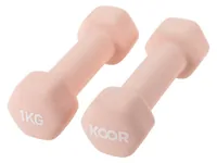 KOOR Kurzhantel-Set 1 kg, Caramel - Hantelart: Kurzhantel - Gewicht Total: 2 kg - Material: Gusseisen - Polyvinylchlorid (PVC) - Sportart: Fitness