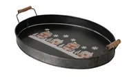 Boltze Servierplatte Helski Metall, 49 x 9 cm - Materialtyp: Metall - Material: Metall - Produkttyp: Servierplatte - Detailfarbe: Schwarz
