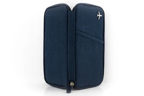 Troika Safe Flight Dokumententasche Dunkelblau - Münzfach: Ja - RFID-Schutz: Ja - Farbe: Blau - Material: Polyester - Verschluss: Reissverschluss