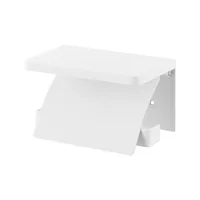 Yamazaki Toilettenpapierhalter Tower 14 x 12 x 8.5 cm, Weiss - Befestigung: Wand - Aufhängevorrichtung: Ja - Anzahl Rollen: 0 - Detailfarbe: Weiss - Detailmaterial: Metall - Grundmaterial: Metall