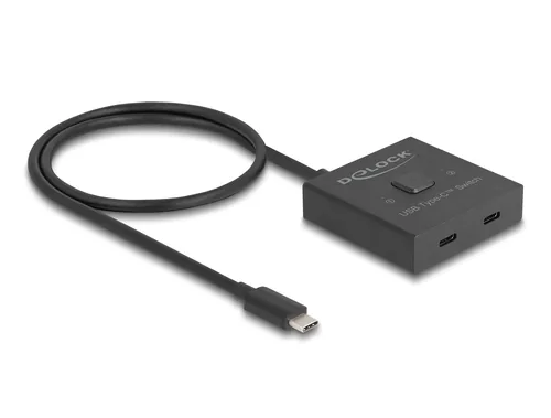 Delock Umschalter 8K USB-C Buchse - Anzahl Eingänge: 2 × - Anzahl Ausgänge: 1 × - Anschluss Seite B: USB-C Buchse - Anschluss Seite A: USB-C Stecker