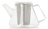 AdHoc Teekanne Fusion 1 l, Transparent - Material: Borosilikatglas - Edelstahl - Detailfarbe: Transparent - Filtertyp: Ohne - Fassungsvermögen: 1 l - Kompatible Kochfelder: Manuell - nicht für Kochfelder