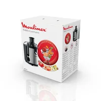 Moulinex Entsafter Frutelia+ JU420D10 Schwarz/Silber - Materialtyp: Metall - Material: Edelstahl - Ausstattung: 2 Geschwindigkeiten - Anti-Rutsch-Füsse - Auffangbehälter - Tropf-Stopp - Detailfarbe: Silber - Schwarz - Gerätetyp: Entsafter - Set: Nein