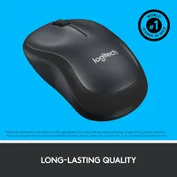Logitech Maus M220 Silent , kabellos - Maus-Typ: Standard - Maus Features: Ein-/Ausschalter - Silent-Tasten - Scrollrad - Bedienungsseite: Universal - Detailfarbe: Schwarz - Verbindungsart: Kabellos - Schnittstelle: USB-A