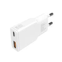 4smarts USB-Wandladegerät PDPlug Slim Duos 30 W - Ladeport Output: 1x USB 18W - 1x USB-C 30W - Detailfarbe: Weiss - USB Ladeanschluss: 2